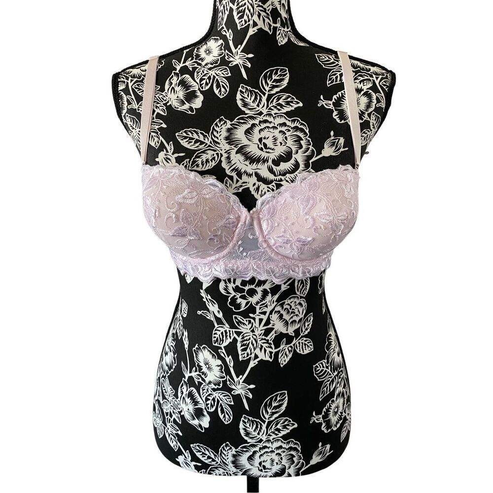 Donna Loren 36C Lace Padded Push Up Bra Boost Sexy Coquette